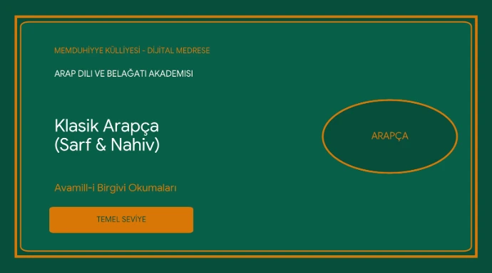 Klasik Arapça (Sarf & Nahiv) - Avamill-i Birgivi